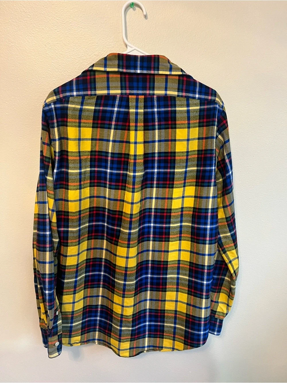 Ralph Lauren Yellow, Blue & Green Plaid Performance Flannel- Men's Size Large